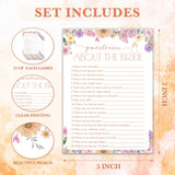 Bridal Shower Games, Wildflowers Games, Questions About The Bride Games, Bachelorette Party Decorations, Engagement Party Supplies, Couple Shower Ideas, Spring Flowers Wedding Games For 25 Guests-08