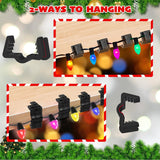 Christmas Light Hanger Clips Fascia Board Light Clips Plastic Holiday Deck Banister Hanger For Christmas Fascia Board Roof Gutter Fence Eave Decoration, Black (30 Pcs, 7/8")