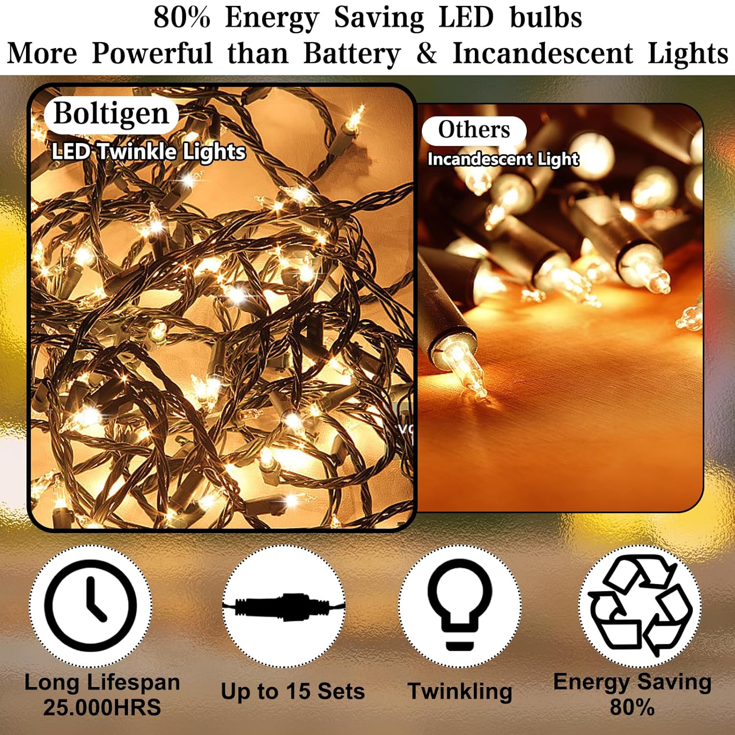 Slow Twinkle Lights 75 Led Gentle Twinkling Christmas Lights, Ul Certified Waterproof String Lights, 37 Of 75 Lights Twi