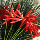 28 Pcs Bird Of Paradise Stems Artificial Plant 22 Inch Faux Tropical Flowers And 19.7 Inch Fake Palm Leaves For Garden Verandah Wedding Floral Arrangement Hawaiian Luau Decorations