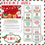 61 Pcs Christmas Exchange Game Gift Cards White Elephant Gift Exchange Cards Christmas Family Games Holiday Present Swap Party For Family Adult Women Men Coworker Groups Xmas Party Supplies