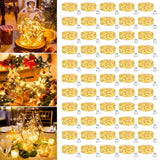 50 Pack Fairy Lights Battery Operated - 7Ft 20 Led Small Twinkle Lights 3 Modes, Bulk Mini String Lights Waterproof For Mason Jars Vases Crafts Party Wedding Decoration Christmas -Warm White