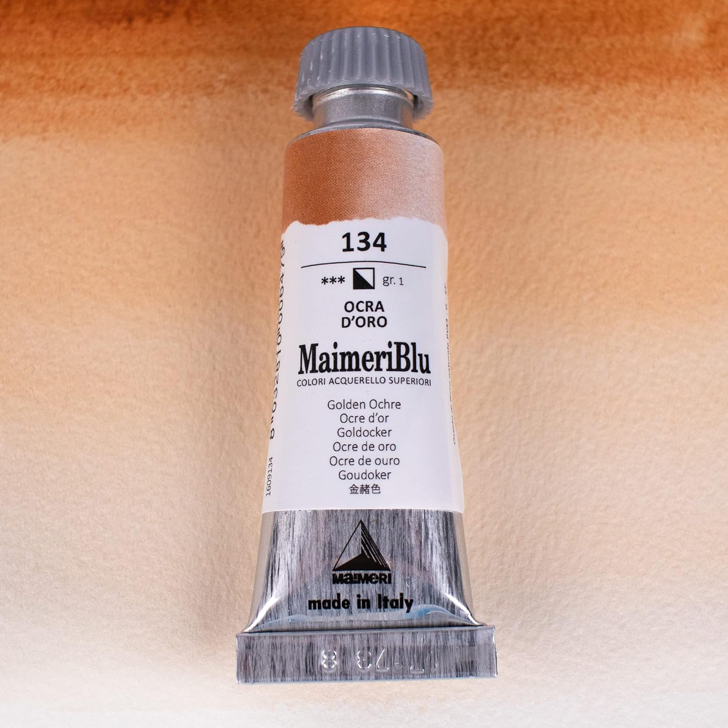 MaimeriBlu 12ml Single-Pigment Watercolor Paint - Golden Ochre PY43 Professional Watercolor Paint - Lightfast and Transparent Watercolor Paint Tube for Artists