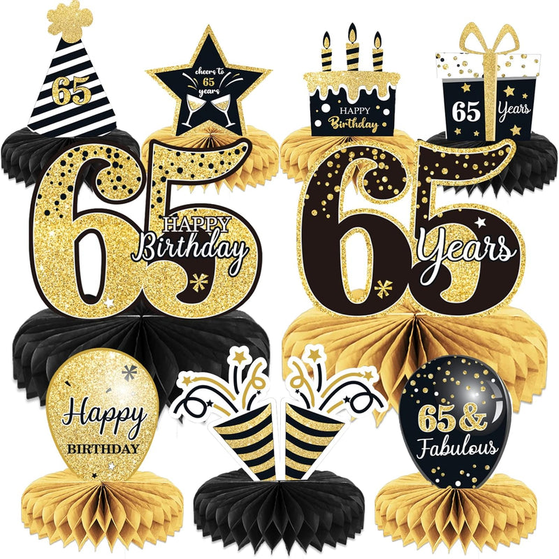 9 Pieces 65Th Birthday Decorations 65Th Birthday Centerpieces For Tabl