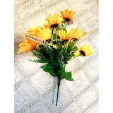 Beautiful Yellow Sunflowers Artificial Flowers Mini Fake Sunflowers Bouquet With Stems For Home Decoration Party Diy Wedding Bouquets Baby Shower Outdoor Indoor Decoration(18 Flowers)