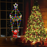 Led Christmas Parachute Lights With Santa Claus, 3.66Ft, 8 Modes Hanging Lights For Indoor Outdoor Porch Roof Eave Balco