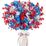 27Pcs 4Th/Fourth Of July Decorations Artificial Flowers Red White Blue Patriotic Picks Berry Stems Memorial Independent Labor Day Decor For Home Vase Table Centerpieces