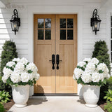 12 Heads Artificial Flowers For Outdoors, Uv Resistant Faux Hydrangea Flowers For Outdoor Planters Front Porch Garden Window Box Patio Decor ?White?