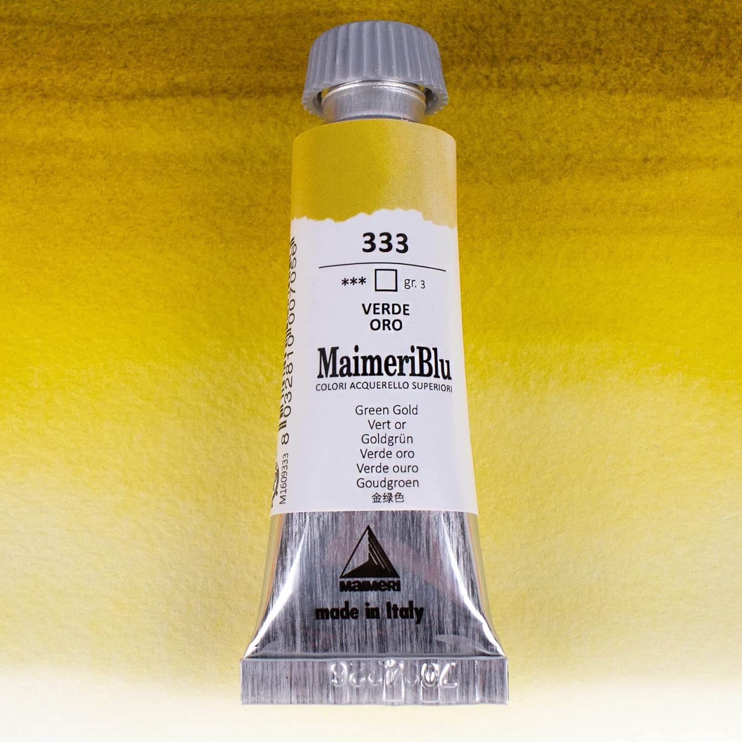 MaimeriBlu 12ml Single-Pigment Watercolor Paint - Green Gold PY129 Professional Watercolor Paint - Lightfast and Transparent Watercolor Paint Tube for Artists