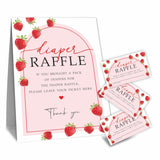 B10 Strawberry Arch Diaper Raffle Game Kit, 50 Tickets & Standing Sign, Decoration For Baby Shower, Gender Reveal, Baby Announcement, Party Favor & Decorations