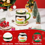 12Oz Christmas Scented Candle In Penguin Mug - Holiday Cookie Scent, Stocking Stuffers For Women Teen Girls, Christmas Gifts For Adults