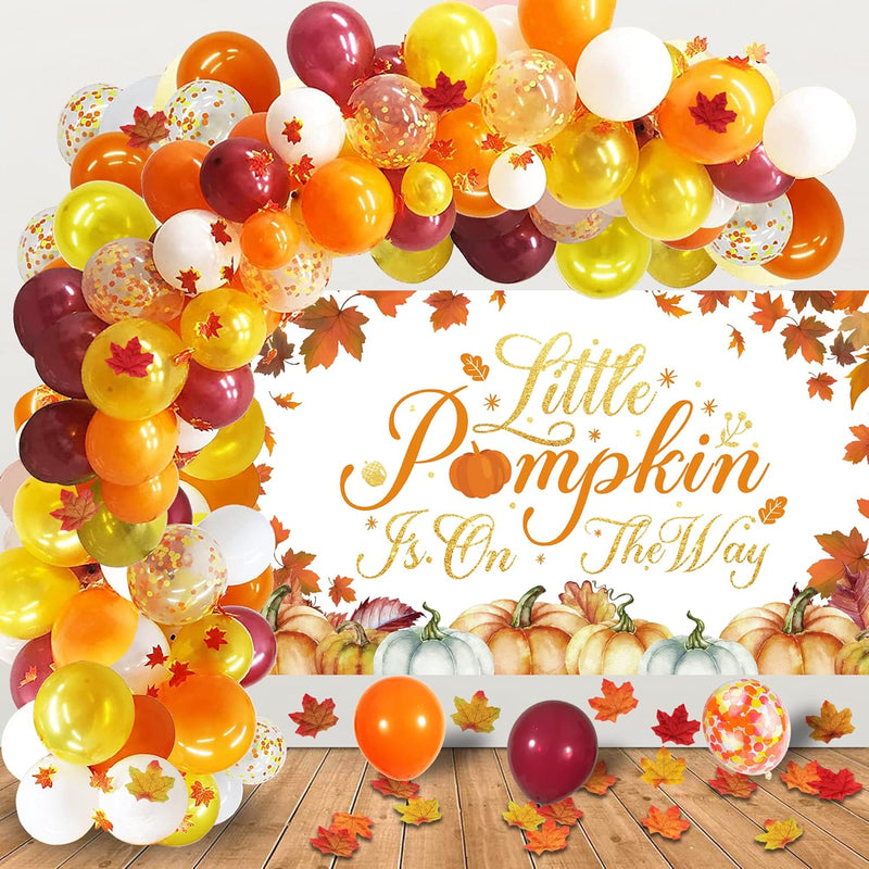 Little Pumpkin Baby Shower Decorations, Little Pumpkin Balloon Garland