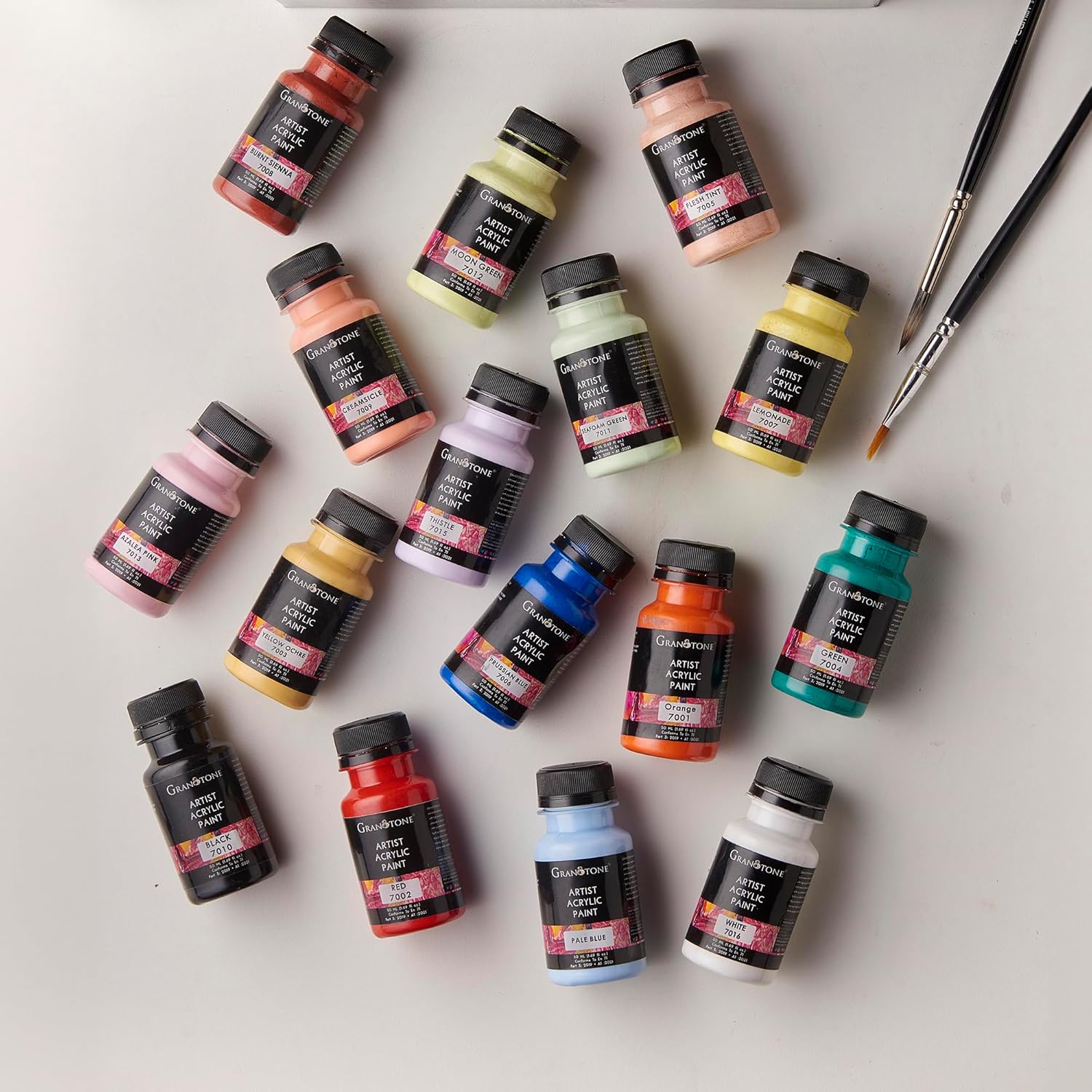 Acrylic Paint Set Of 16 Multicolor Pack 1.69 Fl Oz 50 Ml Each Bottle Non Toxic Water Based Fast Drying Paints For Canvas Wood Fabric And Diy Crafts For Artists Beginners