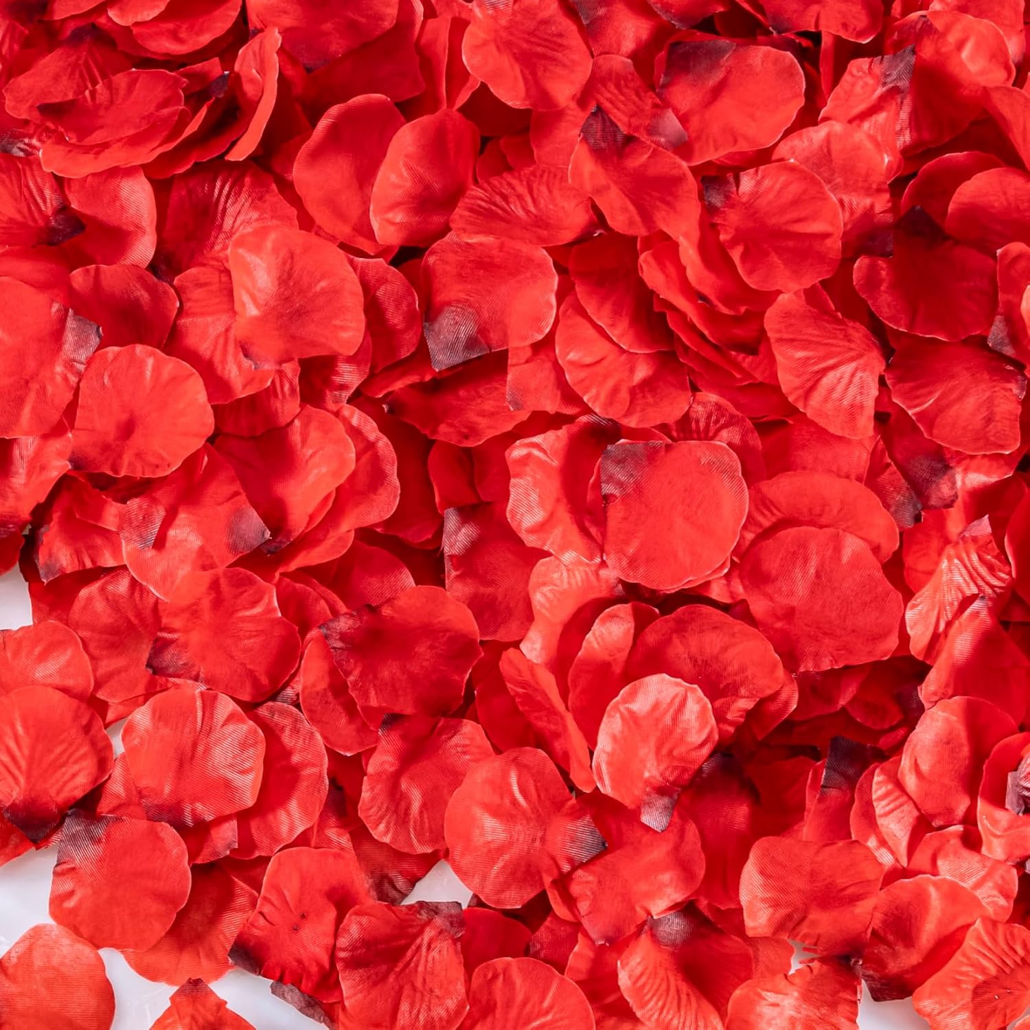 1200Pcs Artificial Flowers Rose Petals - Silk Flower Petals Fake Red Roses For Bridesmaid Gifts Anniversary Party Room Decorations Wedding Decor Bridal Shower Accessories Proposal Engagement Bulk