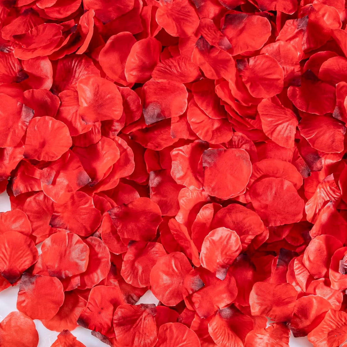 1200Pcs Artificial Flowers Rose Petals - Silk Flower Petals Fake Red Roses For Bridesmaid Gifts Anniversary Party Room Decorations Wedding Decor Bridal Shower Accessories Proposal Engagement Bulk