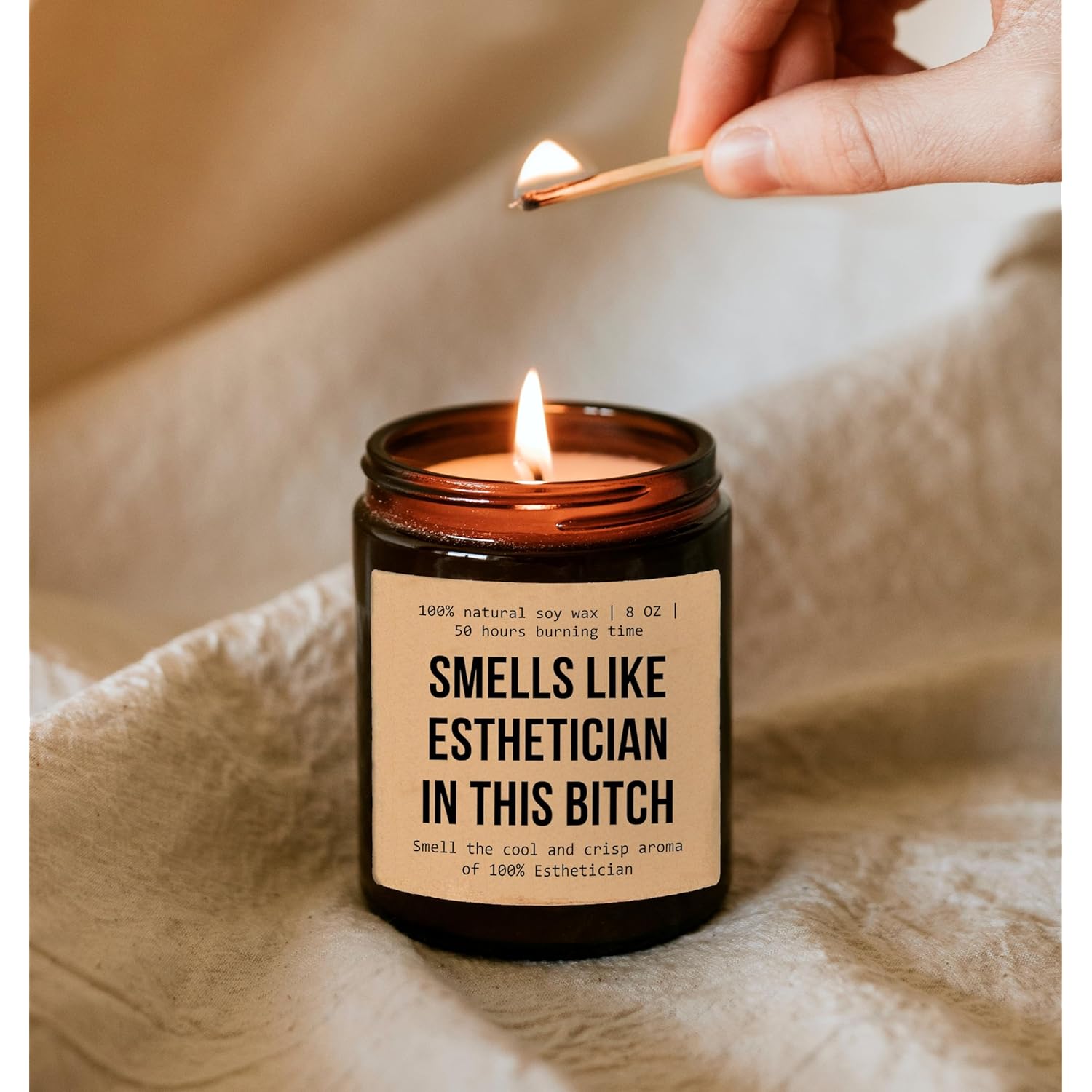 Smells Like Esthetician In This Bitch Candle - Gift For Esthetician - Esthetician Candle Decoration - Aromatherapy Glass Candle Jar - Non-Toxic Ingredients