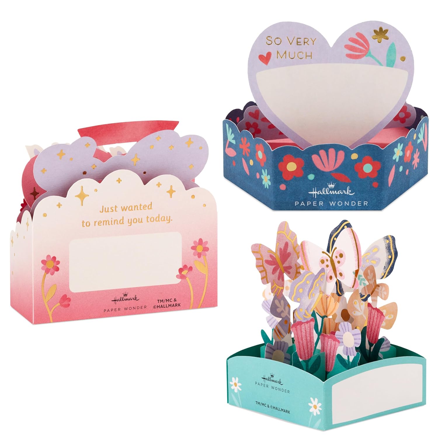 Hallmark Paper Wonder Mothers Day Pop Up Cards, Assorted Pack of 3, Mini 3D Cards (Amazing Mom)