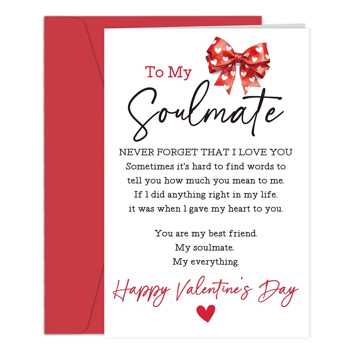 Soulmate Valentine'S Day Card For Him Her, Romantic Love Poem Vday Gift For Husband Wife Boyfriend Girlfriend, Sweet Valentines Day Card For Partner