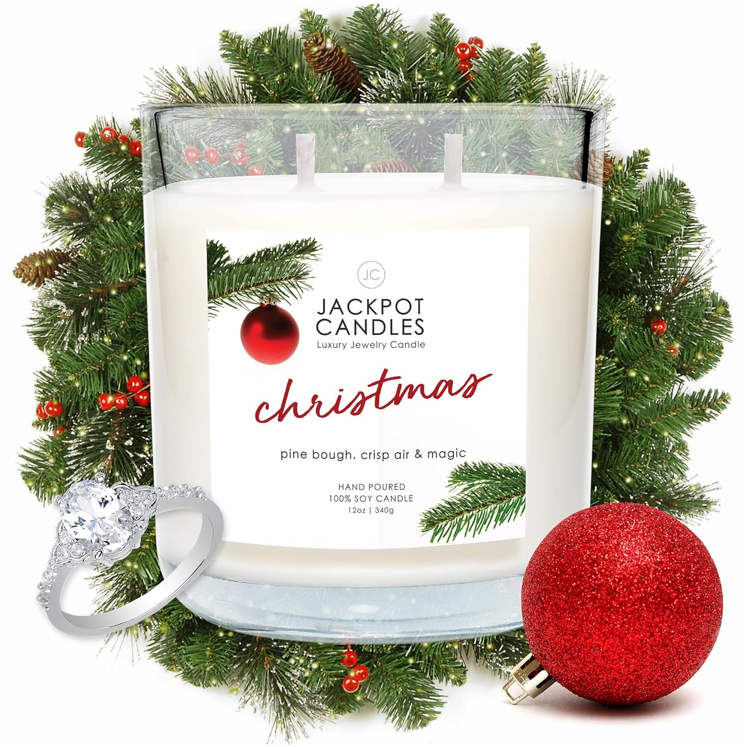 Christmas Candle With Ring Inside (Surprise Jewelry Valued At 15 To 5,000 Dollars) Ring Size 7
