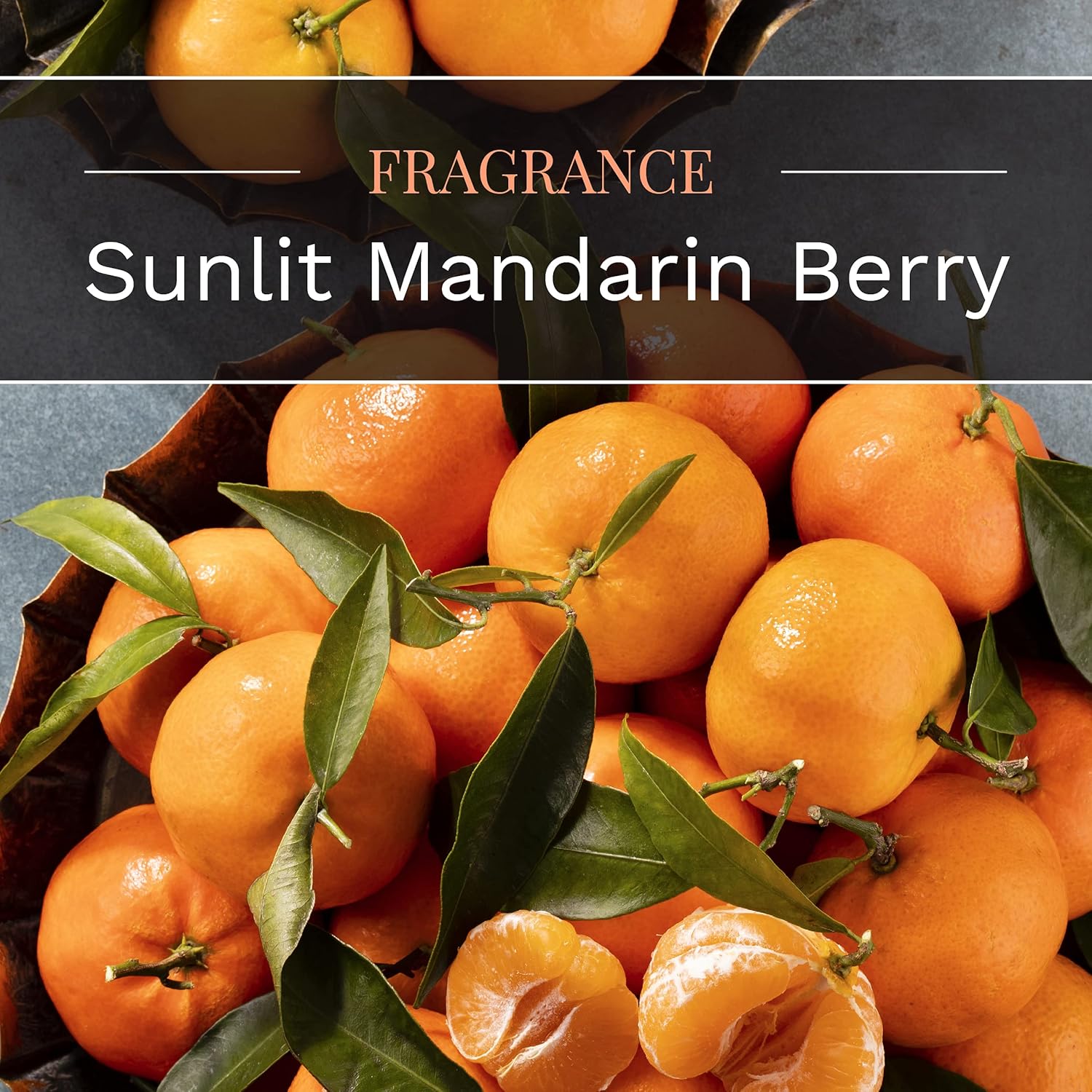 Scented Sunlit Mandarin Berry Fragrance, One 10Oz. 3-Wick Aromatherapy Candle With 20-40 Hours Of Burn Time, Orange Color, 10 Oz. Jar
