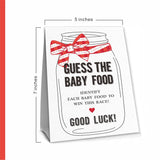 Bow Knot Guess The Baby Food Party Game, Baby Shower Game Kit,1 Standing Sign, 20 Answer Cards & 6 Number Cards, Baby Shower Decorations?Party Favor And Supplies-Swlk-B09