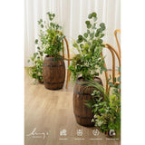 17.5" Tall Free-Standing Artificial Flowers Arrangements 4 Pcs Wedding Aisle Runner Chair Decorations White & Green Centerpieces For Ceremony Reception Rose Floral Party Outdoor