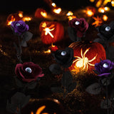 Halloween Flowers With Eyes Decorations, 12Pcs Black Red Purple Roses With Eyeballs, Artificial Flowers With Stem Bouquets Arrangements For Pot Garland Party Decor