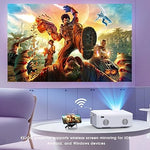 2024 Mini Projector, 1080P, WiFi, Bluetooth, 300" Screen, Portable, Outdoor