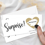 Minimalist Surprise Reveal Card, 2 Set Make Your Own Diy Travel Ticket, Surprise Scratch Boarding Pass Gift For Holiday, Christmas, Wedding, Birthday, Anniversary, Party Supply(3.5"X8" Gold)-C005