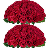 52Pcs Red Roses Artificial Flowers With Stems?Fake Roses Bouquet Fake Flowers Bulk?Silk Velvet Roses For Wedding Centerpieces Arrangement Baby Shower Birthday Home Decor Gifts