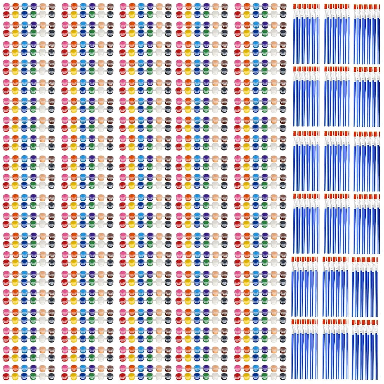 Mini Paint Set, 100 Pack Washable Paint Strips Kit With 200 Painting Brushes, 12 Colors Bulk Mini Acrylic Paint Set For Painting Craft