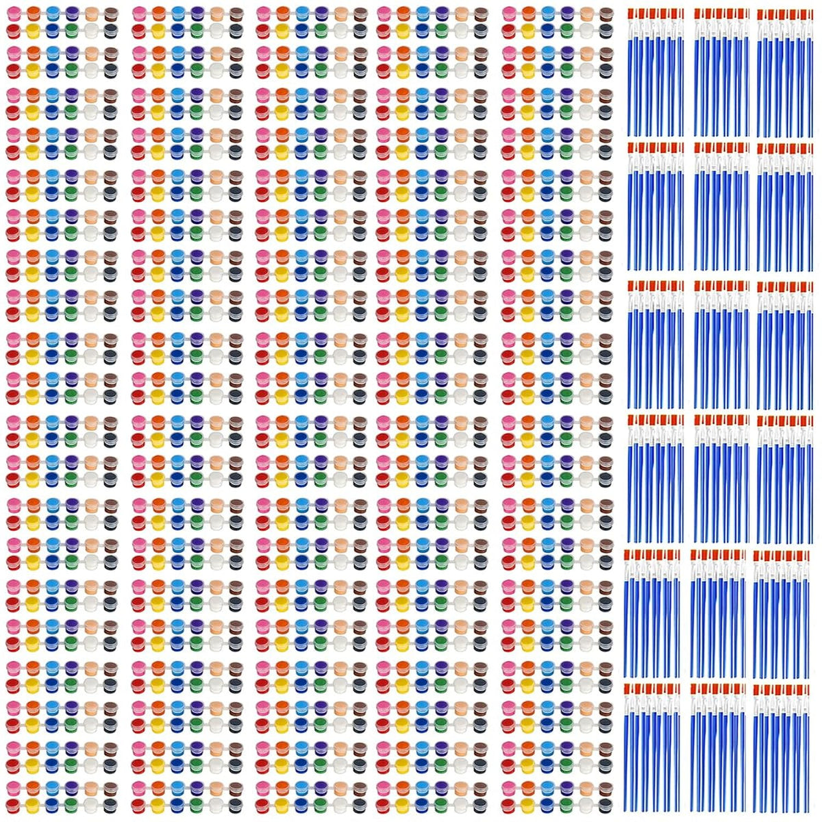 Mini Paint Set, 100 Pack Washable Paint Strips Kit With 200 Painting Brushes, 12 Colors Bulk Mini Acrylic Paint Set For Painting Craft