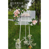 (Pack Of 2 Artificial Flowers Decorations, Wedding Flowers, Wedding, Banquet, Party, Reception Entrance Welcome Sign And Background Decoration(Romantic Pink)