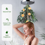2 Pack Real Dried Shower Eucalyptus Hanging, 15''-17'' Bathroom Spa Shower Dried Plants And Bouquet Lavender Bundle With Lemon Slices For Diy Crafts Home Wall Wedding Christmas Decor