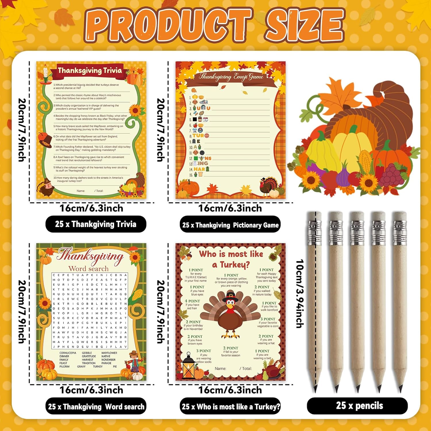 131 Pcs Thanksgiving Party Games Set 25 Players Thanksgiving Trivia Word Search Who Is Most Like A Turkey Game Card With Pencils For Family Friend Group Activities Fall Harvest Party Supplies