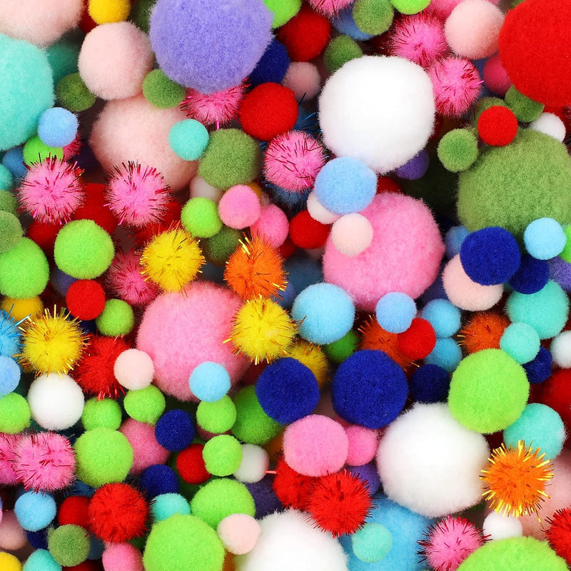 900 Pcs Pom Poms, Multicolor Bulk Pom Poms Arts And Crafts, Soft And Fluffy Cr