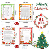 54 Pcs Christmas Trivia Party Game Cards,Christmas Word Search Trivia Scramble Game Cards Set For Xmas Eve Winter Party Supplies Coworkers Holiday Activity