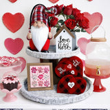 Pink Pet Valentines Day Decor, Wooden Love Xoxo Sign, Valentine'S Day Decorative Signage Plaque Indoor Table Wall Shelf Desk Tiered Tray Rustic Farmhouse Home Decorations Cat Dog Lovers Gift