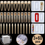 63Pcs Resin Molds Diy Hair Clip Jewelry Casting Mold,Resin Hair Clips Mold For Hair Pin Making, Hair Pin Silicone Resin Molds For Epoxy Resin Crafts