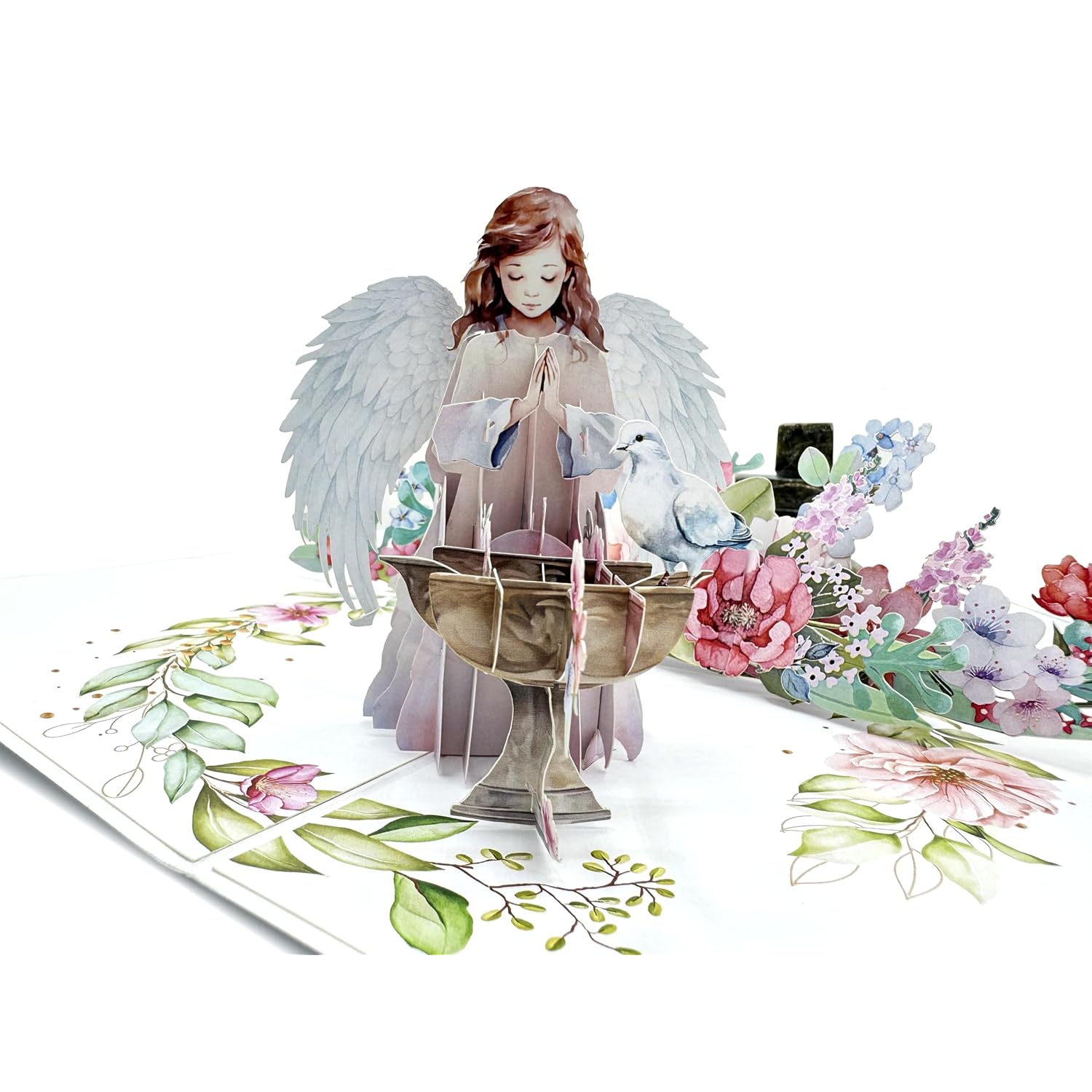 Angel Praying 3D Pop-Up Greeting Card, Birthday Card, Get-Well Card, Sympathy Card, Religious Card, Tbgmc025