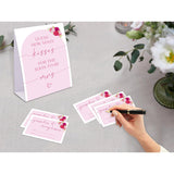 Pink Floral Bridal Shower Game, Guess How Many Kisses For The Soon To Be Mrs, Pack Of 1 Sign And 50 Guessing Cards, Modern Bridal Shower Decorations, Wedding Shower Supplies - 01