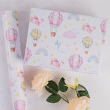 Pink Hot Air Balloons Wrapping Paper For Baby Girl - 17 Inch X 32 Feet Mini Rolls Baby Shower Wrapping Paper Roll For Birthday, Girl’S Themed Party Celebrations Gift Wrap