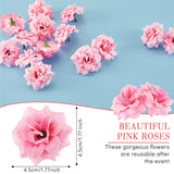 100 Pieces 1.77" Pink Artificial Roses Head Bulk Small Silk Fake Rose Buds For Decoration, Diy Crafts, Wedding Centerpieces Bridal Shower Party Home Garland Decor