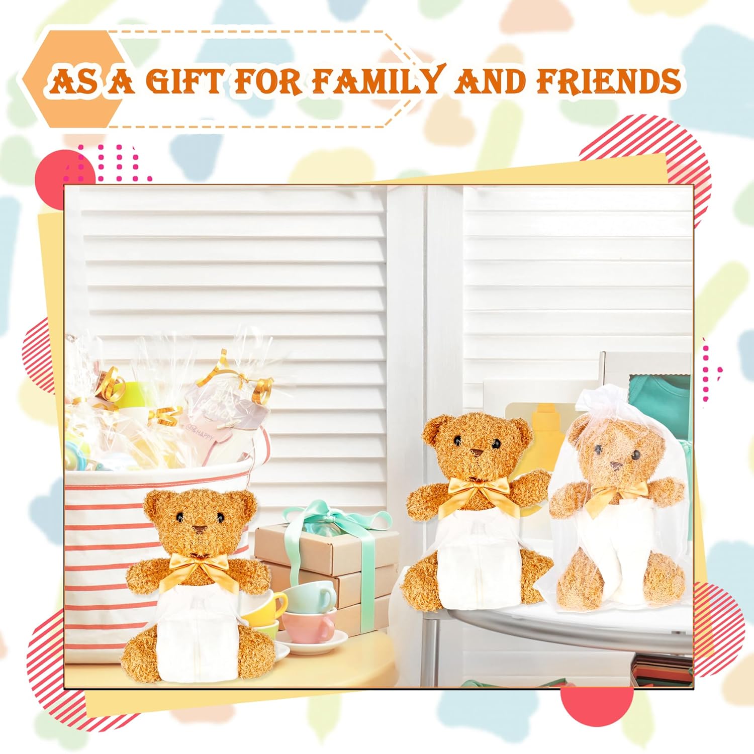 10 Sets Bear Blindfolded Diaper Changing Baby Shower Games Include 10 Bears Plush 10 Diapers 10 Gift Bags For Baby Shower Gender Reveal Party Game Prizes Gifts For Adults