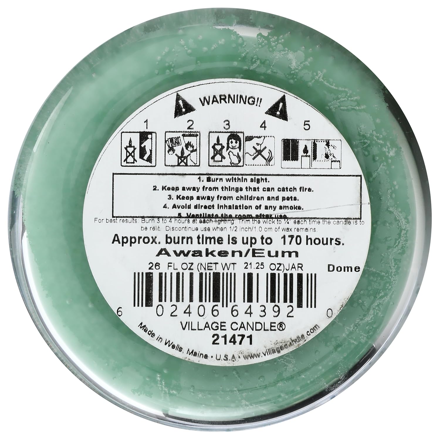 Awaken Large Apothecary Jar Candle, 21.25 Oz, Traditions Collection, Green