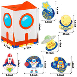 40Pcs Valentine'S Day Boxes For Kids And Mailbox For Classroom Exchange, Valentines Outer Space Cards For Boys Girls, Valentines Gift Cards For Party Favor (1 Mailbox And 39 Greeting Cards)