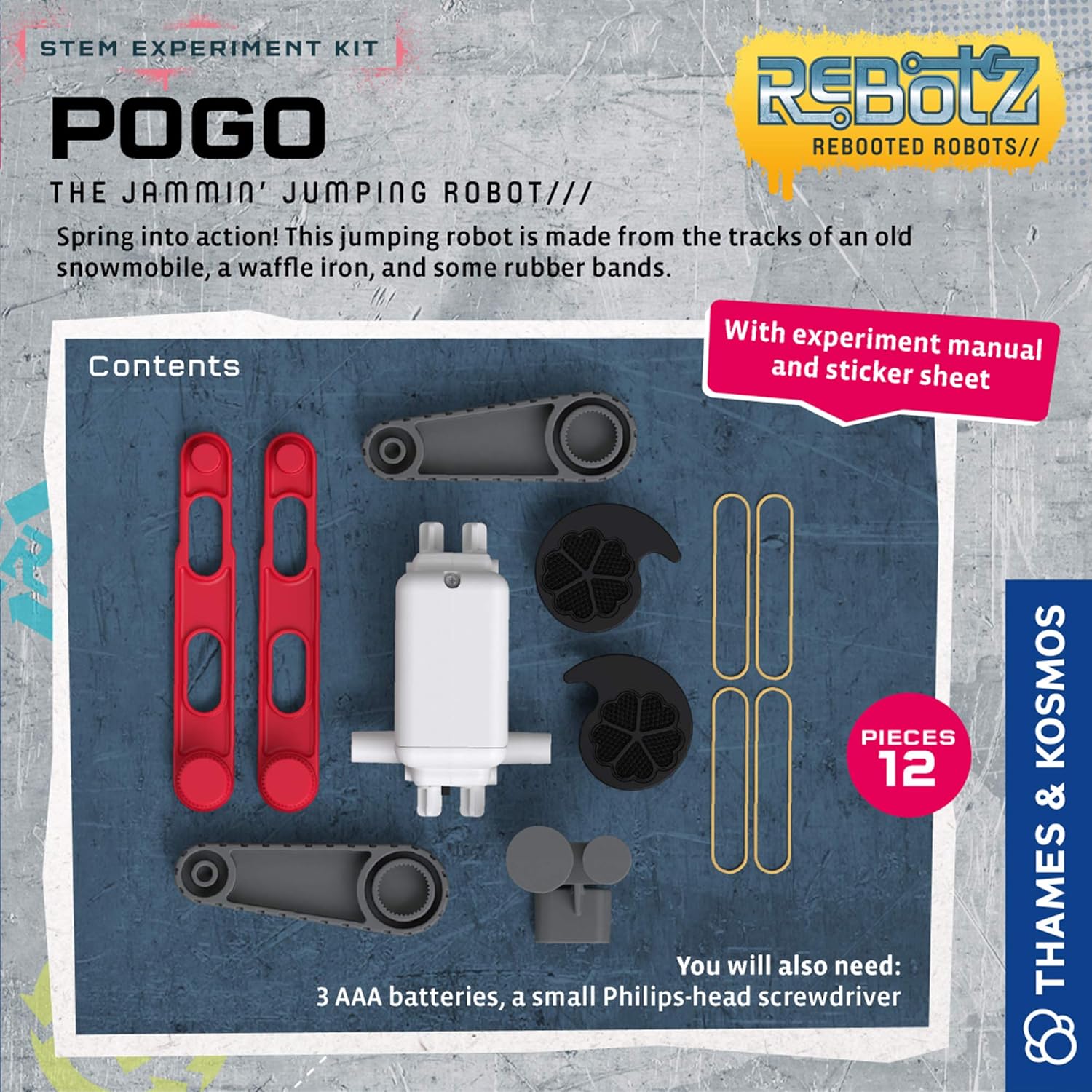 Thames & Kosmos ReBotz: Pogo – The Jammin’ Jumping Robot | Build a Wacky Motorized Robot! | Collect All 4 | Combine to Make New Robotic Creations | Great Stocking Stuffer, Easter Basket Goodie