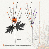 12 Pcs Spooky Halloween Flowers Artificial 17 Inches Orange Black Floral Stems Gothic Halloween Pumpkin Stems With Ghost Floral Picks For Vase Floral Arrangements Table Centerpieces Decorations