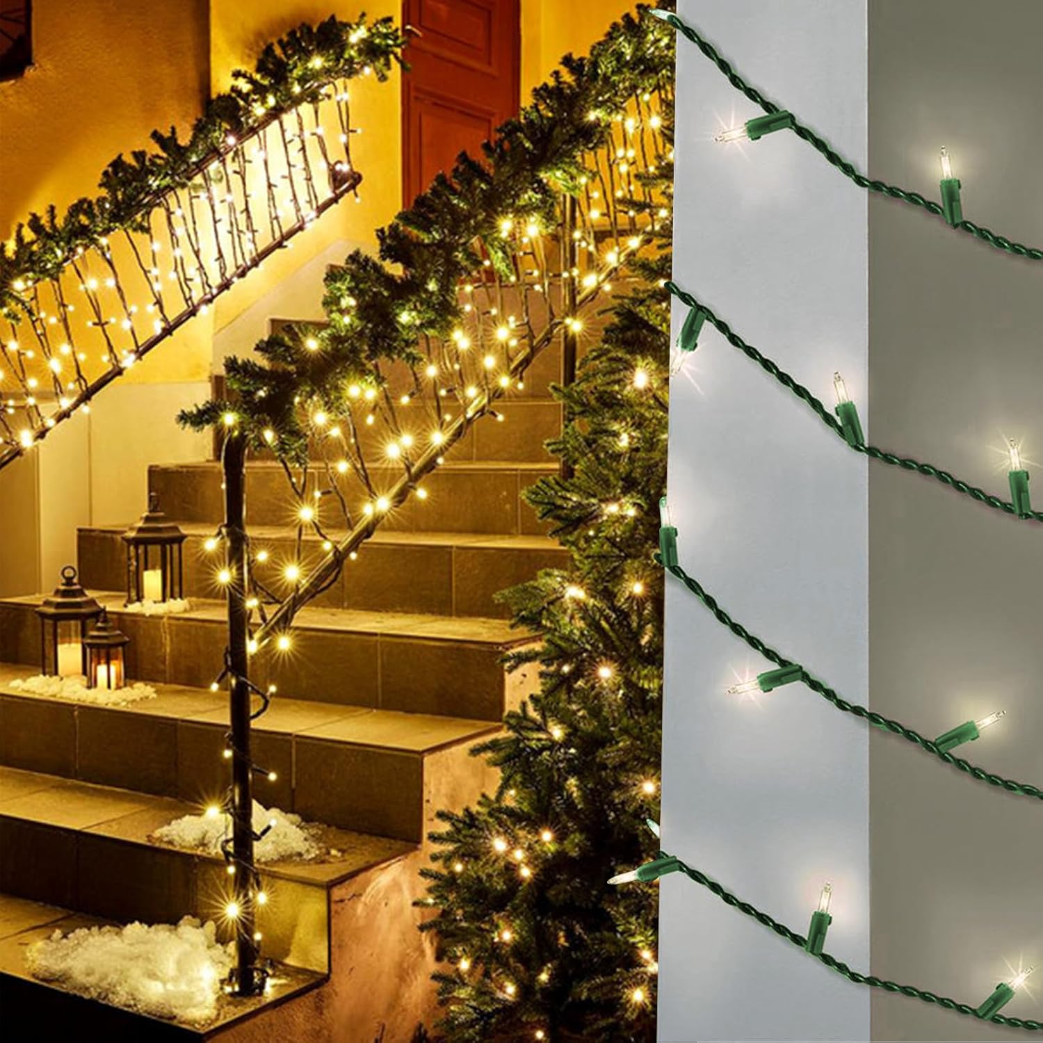 Soft Twinkle Lights, 50 Led Slow Twinkling Christmas Lights On Green Wire Cord, Ul Approved 14.58 Ft, Connect Up To 50 S