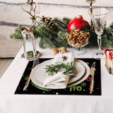 Christmas Placemats Set Of 4,Winter Merry Xmas Ho Ho Ho Heat-Resistant Place Mats,Merry Xmas Holiday Table Decors For Farmhouse Kitchen Dining Party 12X18 Inch